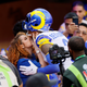 Odell Beckham Jr. kisses his girlfriend Lauren Wood, who is due to give birth to his first child.